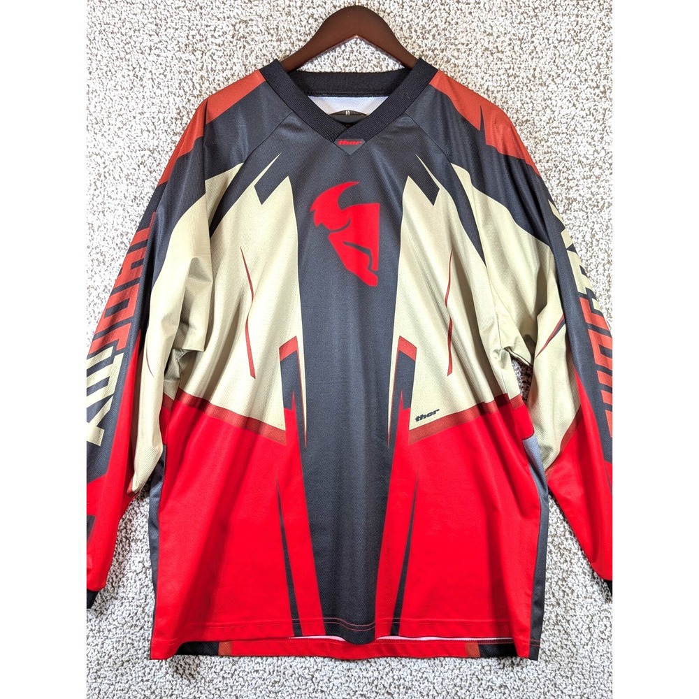 Thor Racing Long Sleeve Riding Shirt Men's Large Red and Black
